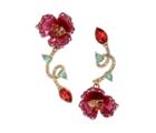 Betseyjohnson Opulent Floral Flower Earrings Fuchsia