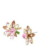 Steve Madden Flat Out Floral Flower Stud Earrings Multi