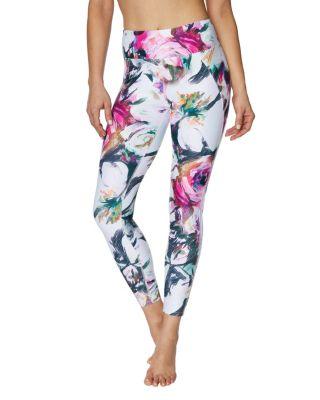 Steve Madden Floral Scribble Mesh Insert Legging Multi