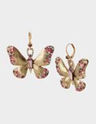 Betseyjohnson Spring In The Air Butterfly Earrings Purple