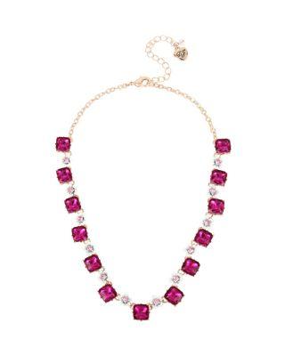 Steve Madden Fruity Petals Flower Collar Necklace Pink