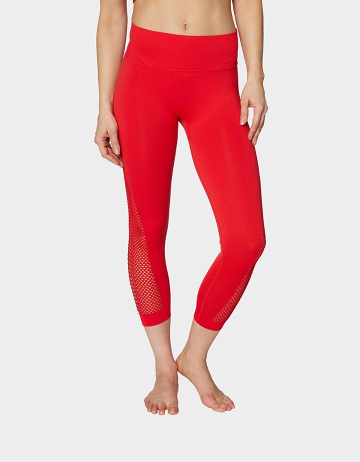 Betseyjohnson Mesh Detail Seamless Leggings Red