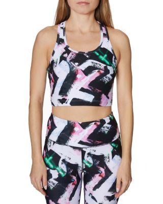 Steve Madden Wild Brush Stroke Long Line Bra Multi
