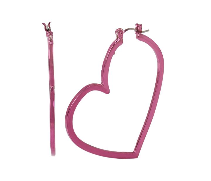 Betseyjohnson Boom Hoop Heart Hoops Fuchsia