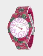 Betseyjohnson Betsey Time Candycanes Watch Pink