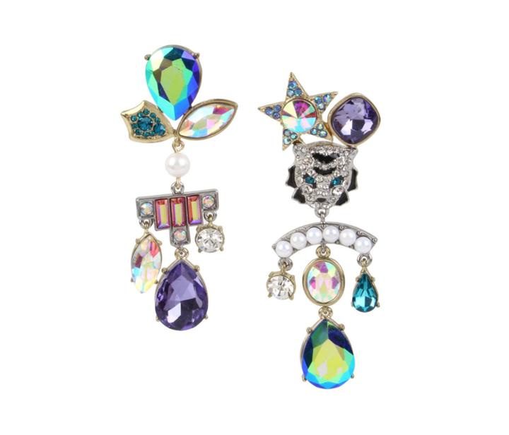 Betseyjohnson Magical Creatures Mismatch Earrings Blue