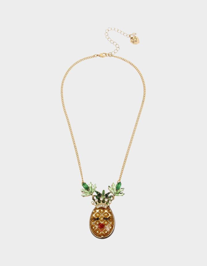 Betseyjohnson Summer Picnic Pineapple Pucker Necklace Yellow