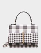 Betseyjohnson Bowing Out Gingham Crossbody Black-white