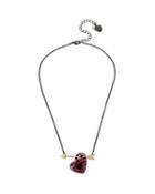Steve Madden Hearts And Arrows Pierced Heart Pendant Red