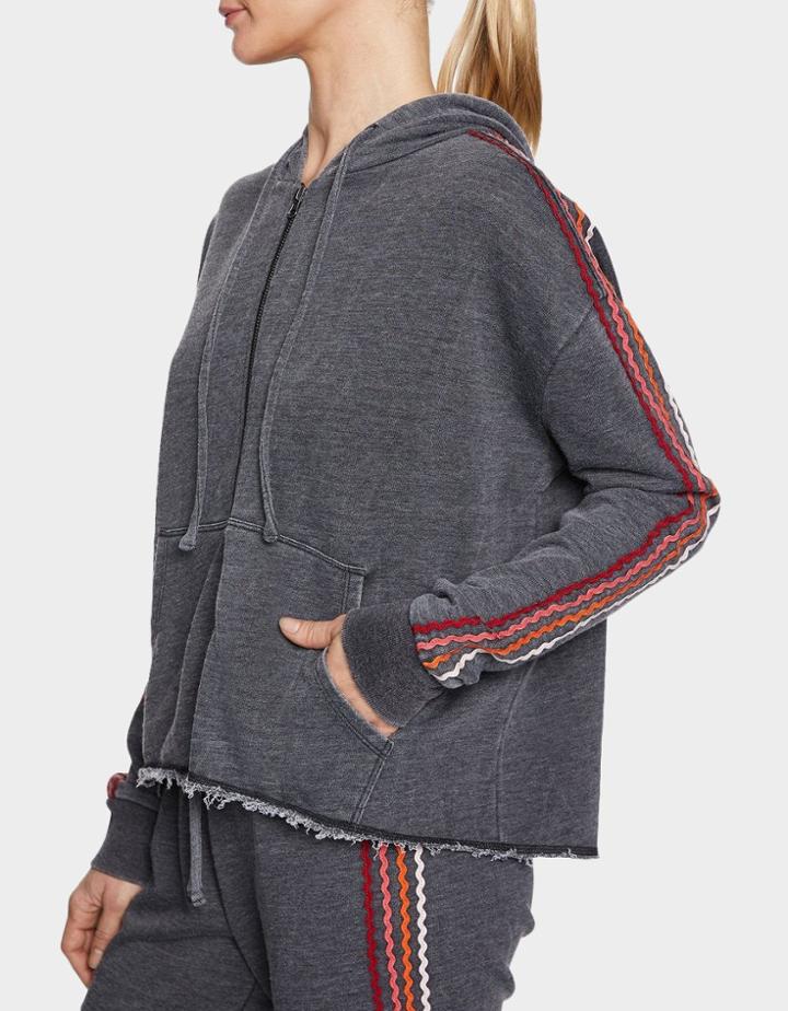 Betseyjohnson Zigzag Stripe Cutoff Jacket Black
