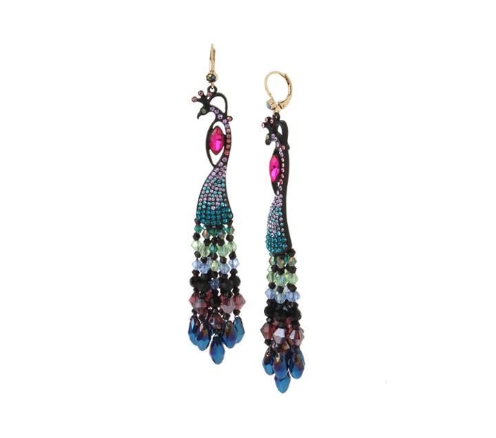 Betseyjohnson Shake It Off Peacock Earrings Multi