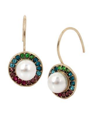 Steve Madden Mystic Baroque Pearl Drop Earrings Multi