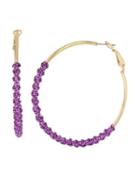Steve Madden Hoop Magic Purple Twist Earrings Purple