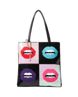 Steve Madden Rebel Rebel Sequin Lips Tote Multi