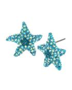 Steve Madden Crabby Couture Blue Starfish Earrings Blue