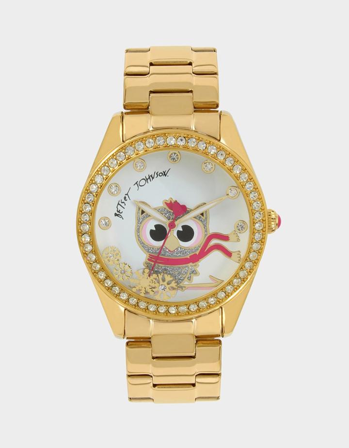 Betseyjohnson Cuddly Owl Watch Gold