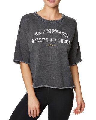 Steve Madden Champagne State Of Mind Crop Tee Black