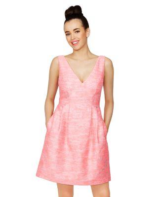 Steve Madden Brilliant Brocade Dress Pink/white