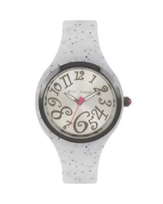 Steve Madden Silicone Glitter Silver Watch Silver