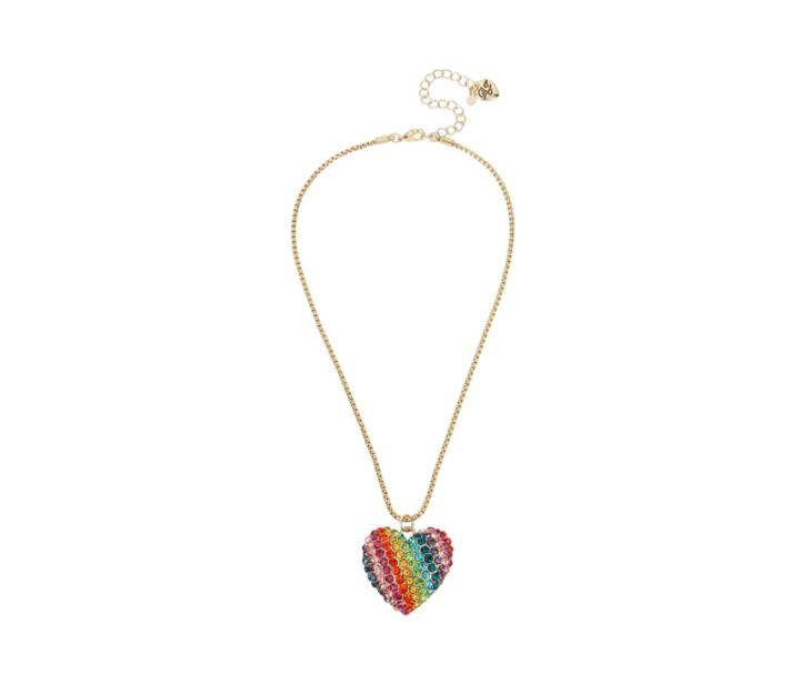 Betseyjohnson Rainbow Connection Heart Pendant Multi