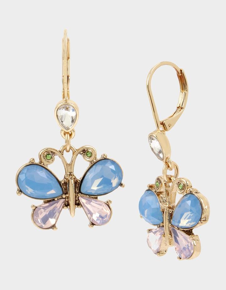 Betseyjohnson Sweetness And Light Butterfly Hook Earrings Pink