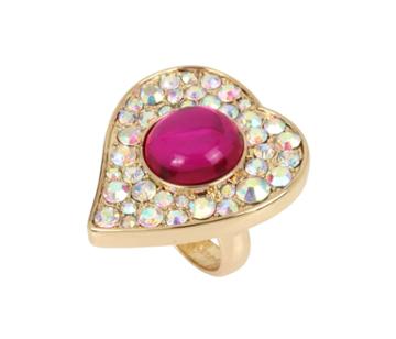Betseyjohnson Breaking Hearts Ring Pink