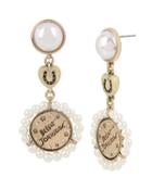 Steve Madden Lucky Charms Double Drop Earrings Ivory