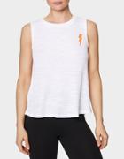 Betseyjohnson Lightening Split Side Waffle Tank White