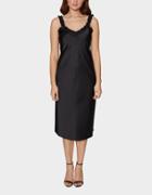Betseyjohnson Sleek Ruffles Slip Dress Black