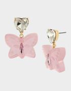 Betseyjohnson Gummy Butterfly Stone Drop Earrings Pink
