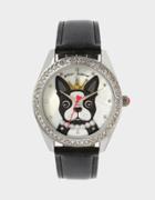 Betseyjohnson Its Ruff Out There Glitter Band Watch Black