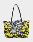 Betseyjohnson Fruity Florals Tote With Bow Yellow