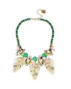 Steve Madden Paradise Lost Palm Leaf Necklace Green