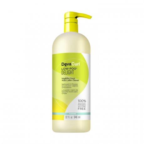 Devacurl Low-poo Delight Weightless Waves Mild Lather Cleanser - For Curly Hair - 32 Oz.