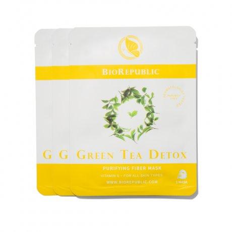 Biorepublic Skincare Green Tea Detox Purifying Fiber Mask Set