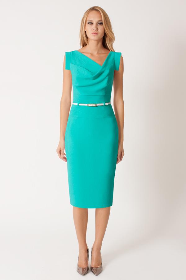 Black Halo Pebble Crepe Jackie O Dress In Mint Sorbet, Size 0
