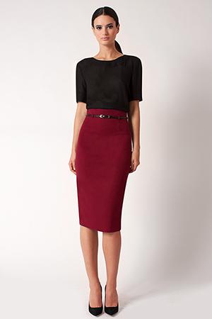 Black Halo High Waist Pencil Skirt In Eclipse, Size 10