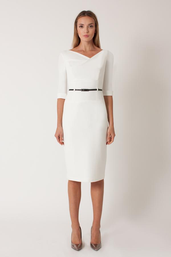 Black Halo 3/4 Sleeve Jackie O Dress In Black, Size 6