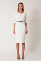 Black Halo 3/4 Sleeve Jackie O Dress In Black, Size 6