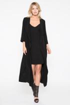 Black Halo Cassini Lip Dress With Duster In Black, Size S