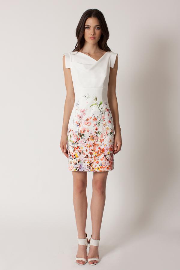 Black Halo Jackie O Dress Cb In Daisy Lane Natural White, Size 0