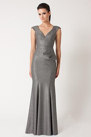 Black Halo Wren Gown In Gunmetal, Size 2