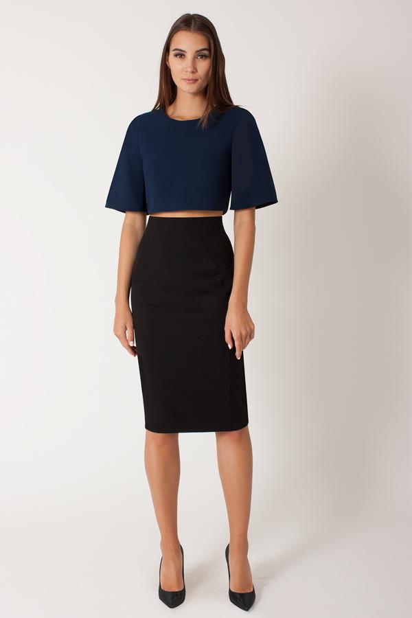 Black Halo Nanette Top In Black, Size 10