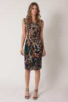 Black Halo  Jackie O Dress Sheath Dress In Multi Leopard, Size 0