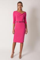 Black Halo 3/4 Sleeve Jackie O Dress Sheath Dress In Bellinni, Size 10