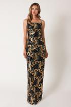 Black Halo Constantine Gown In Labyrinth, Size 0