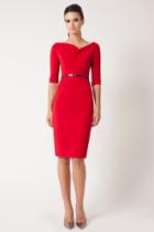 Black Halo 3 Sleeve Jackie O Dress In Black, Size 4