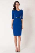 Black Halo 3/4 Sleeve Jackie O Dress In Black, Size 8