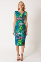 Black Halo Lagoon Print Jackie O Dress In Lagoon Gardens, Size 0