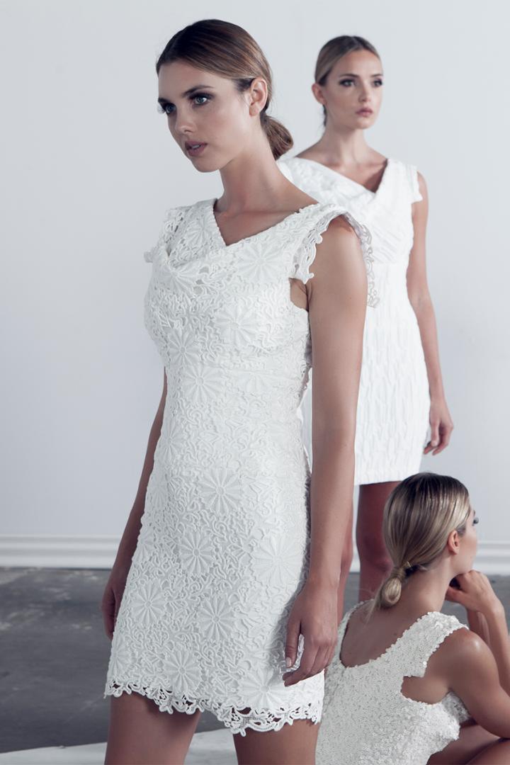 Black Halo Heirloom Lace Jackie O Dress Mini Dress In Natural White, Size 10